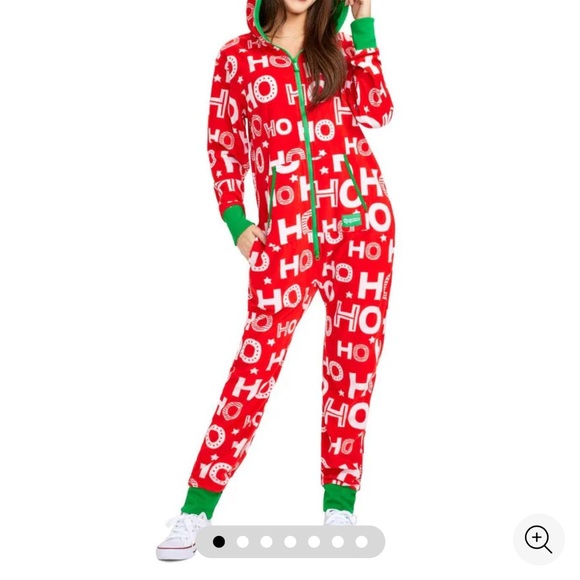 Tipsy Elves Other - Tipsy Elves Red and Green Holiday Pajama Onesie